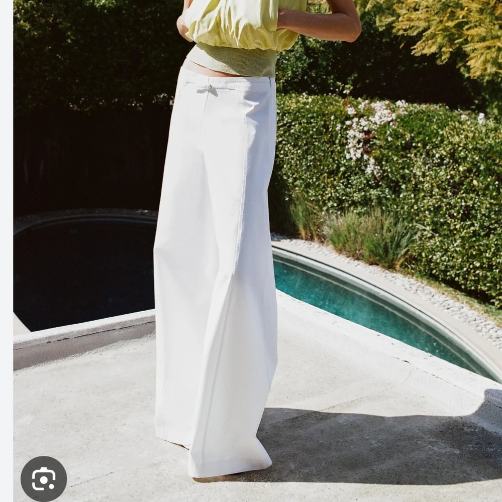 Zara Palazzo Wide White Pants